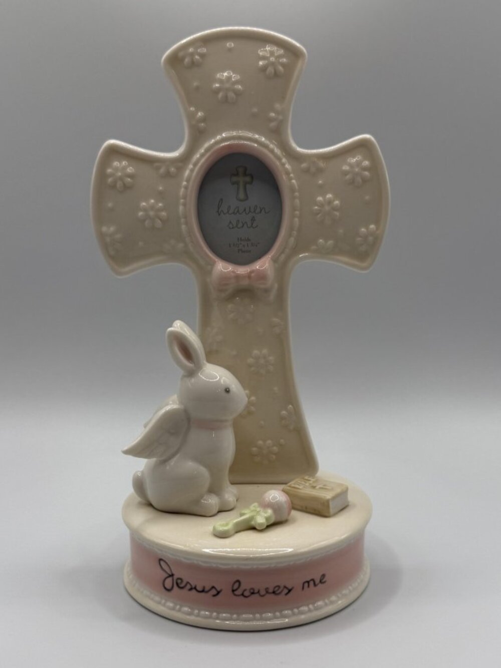 VTG Porcelain 'Heaven Sent' Baby Photo Figurine